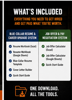 Blue collar career toolkit resume and pay negotiation tools included