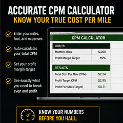 Owner operator fuel cost and MPG calculator