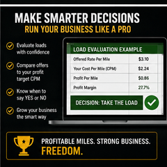 Trucking cost per mile and profit tracking system