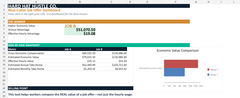 Actual Job Offer workbook dashboard with fictional demo data